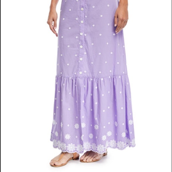 NWT Miguelina
Aiden Button-Front ALine Daisy Cotton Embroidered Maxi Skirt SMALL - Picture 4 of 6